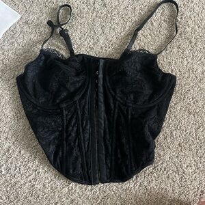 Black Lace Corset Top